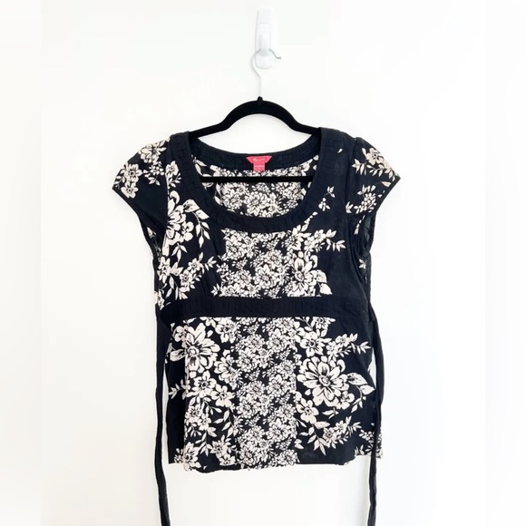 Monsoon Top Womens UK 12 White Black Blouse Shirt Floral Ladies Elegant Cotton - Picture 2 of 9